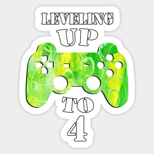 4th Birthday or 4th Anniversary Video Game Gamer Gift Sticker